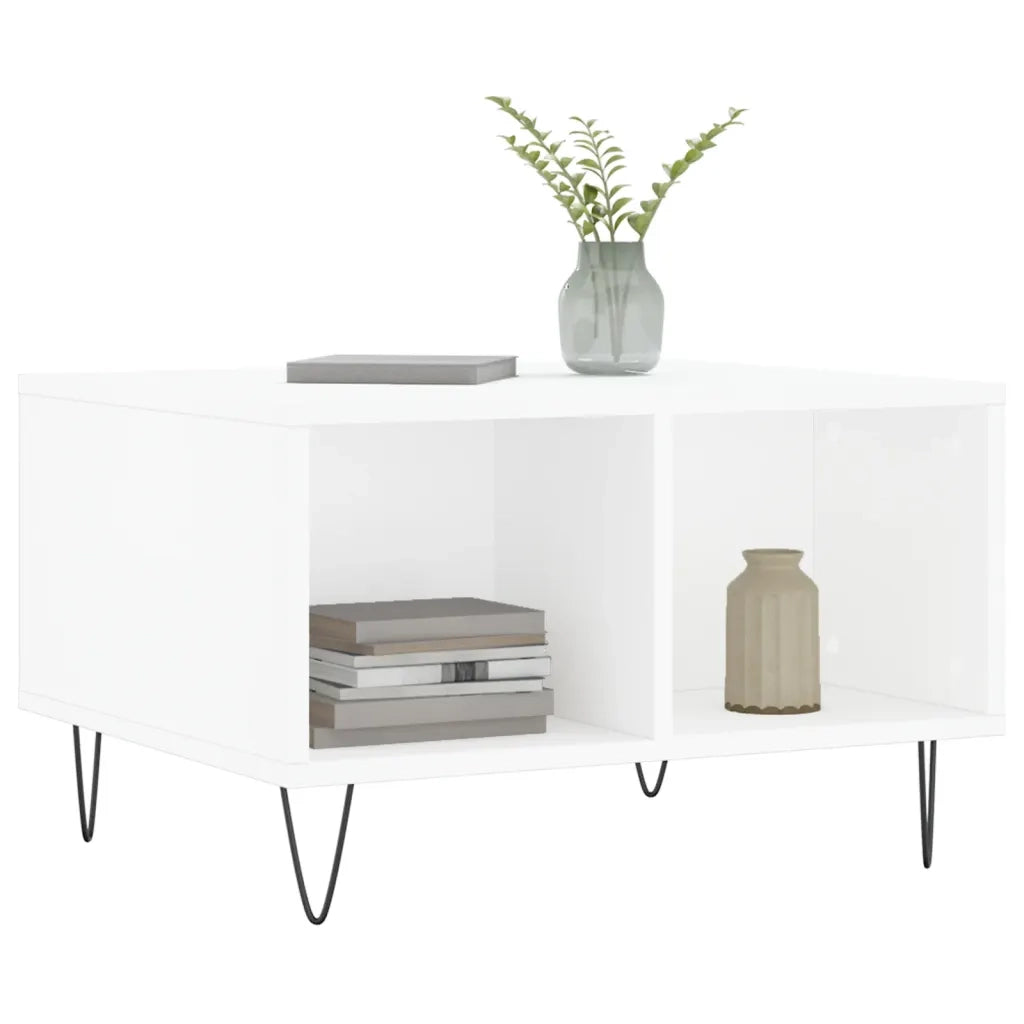 Tavolino da salotto | Tavolino da caff¨¨ | Tavolino da Soggiorno Bianco 60x50x36,5 cm in Legno Multistrato