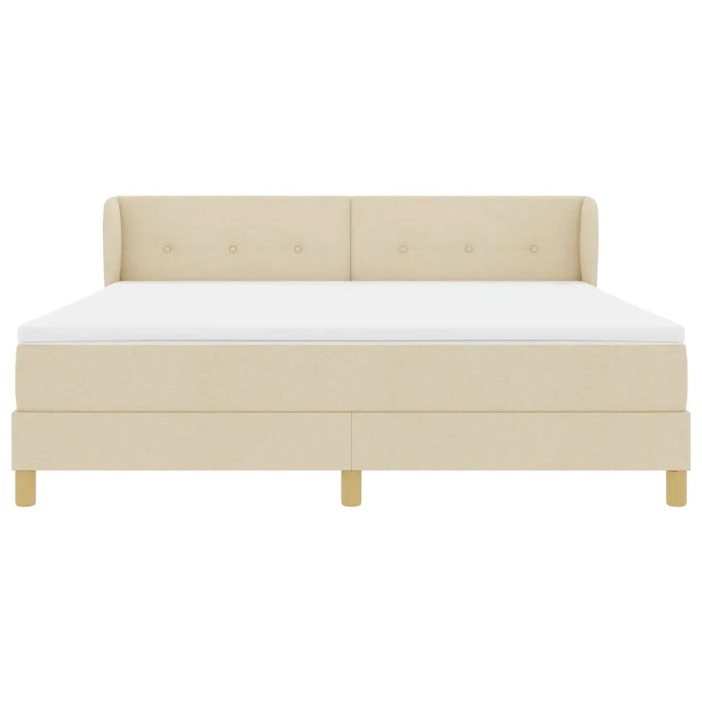 Letto a molle con materasso Crema 180 x 200 cm Tessuto 3340232