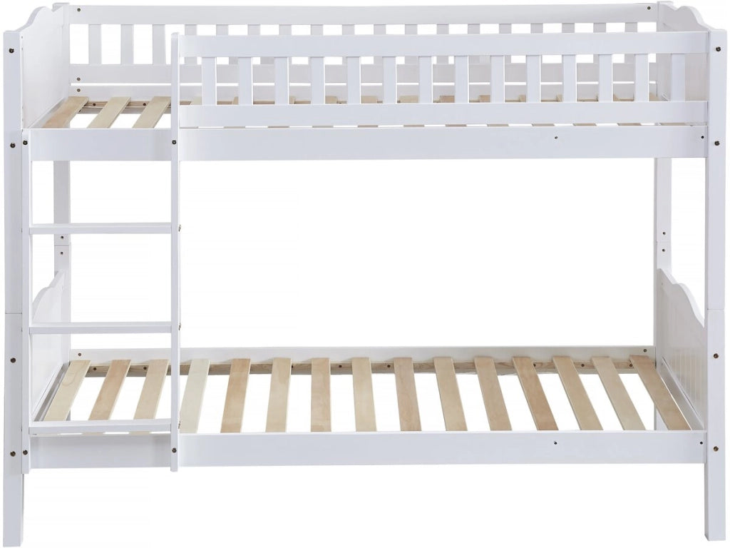 Letto a castello per bambini "Gabriel" - Legno - Bianco - 90 x 190 cm