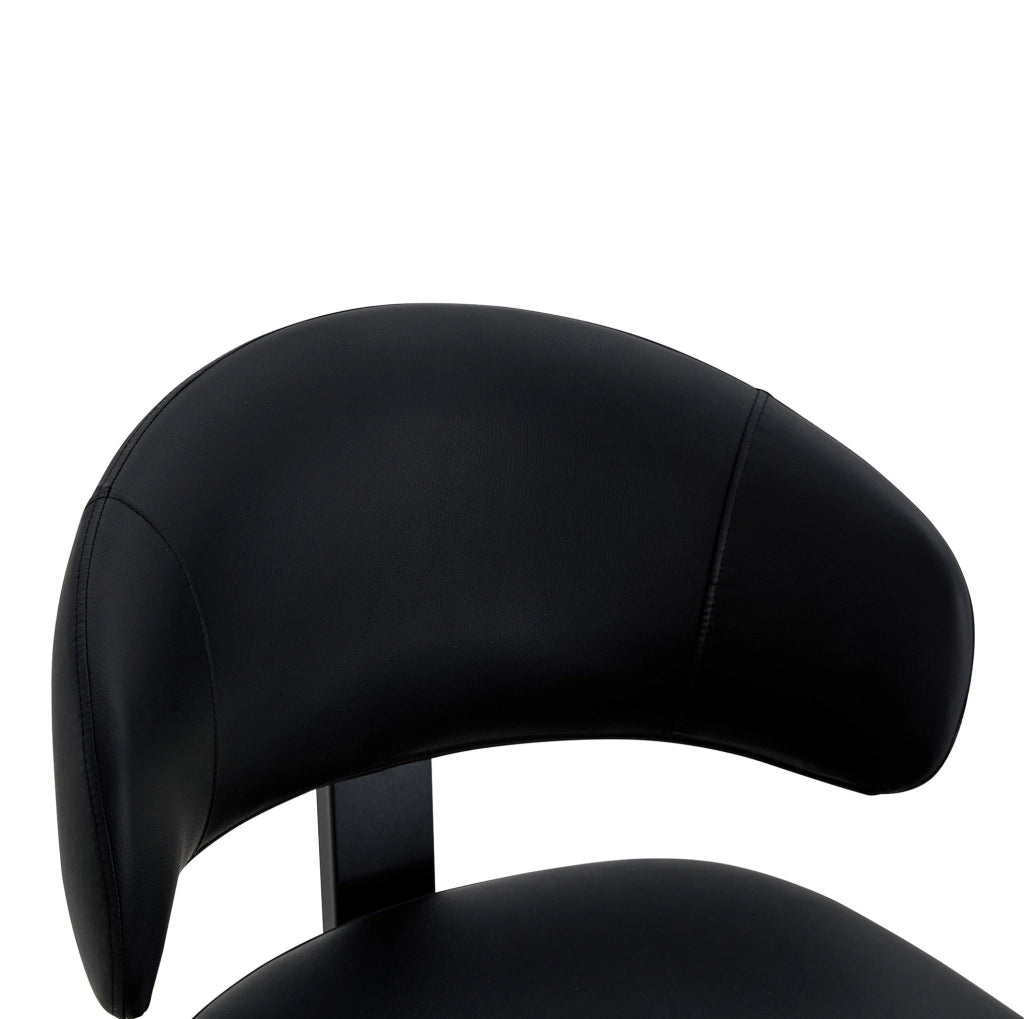 Set di 2 sedie da pranzo girevoli 360° in PU nero
