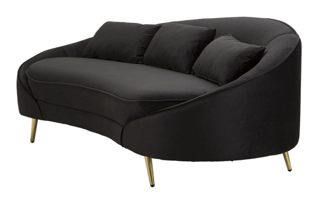 DIVANO 3 POSTI OSLO C/CUSCINI  NERO CM 185X84X68