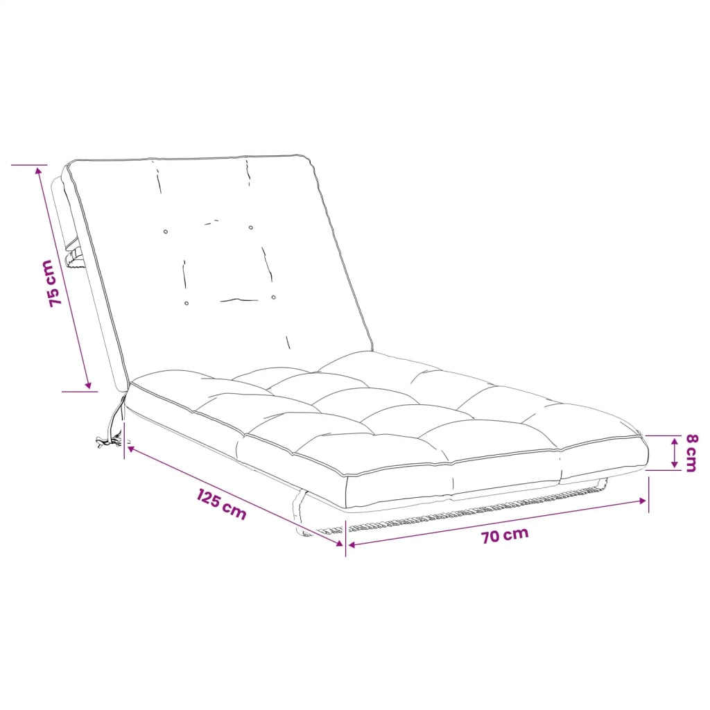 Cuscino per Lettino VIANEN 100% Poliestere Blu 200 x 70 x 8 cm 953859
