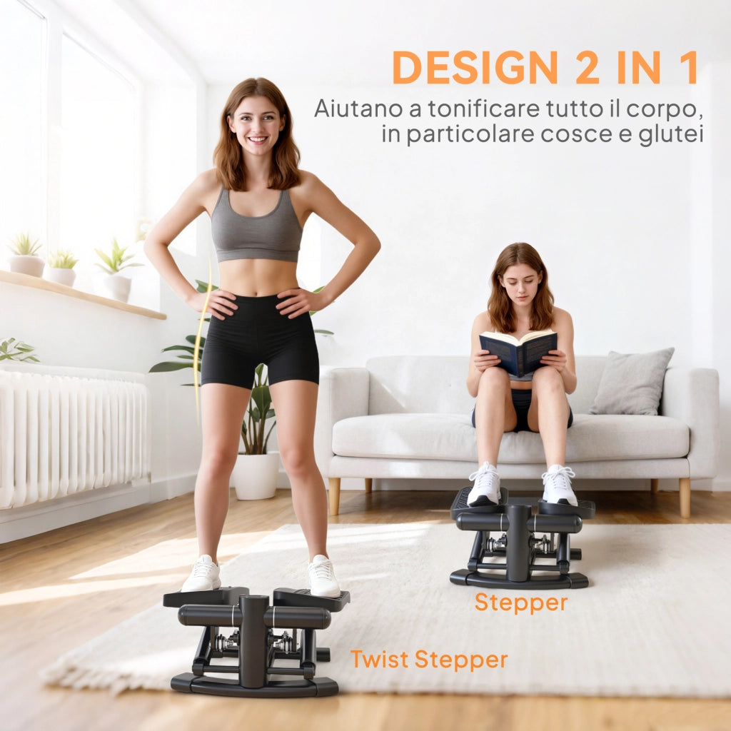 Stepper Twister 2 in 1 con Monitor LCD ¨C Zephmum ¨C Nero