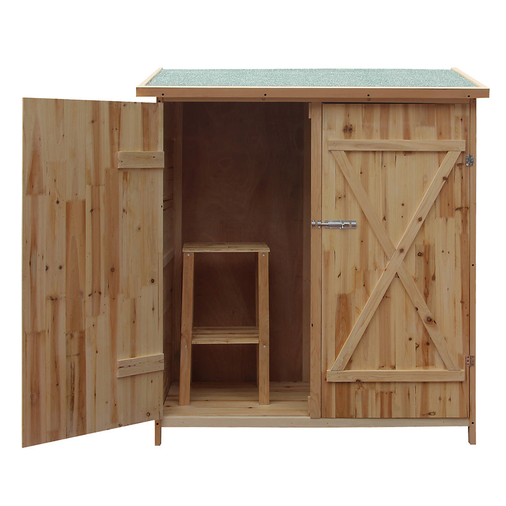 Armadio da giardino XXL in legno 1380 x 655 x 1600 mm Capanno degli attrezzi per esterno