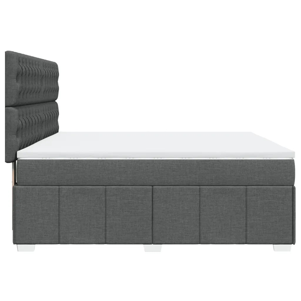 Giroletto a Molle con Materasso Grigio Scuro 180x200 cm Tessuto