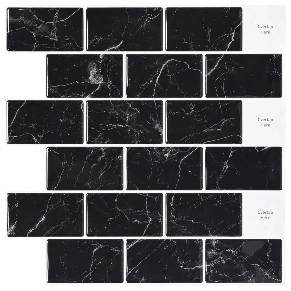 Piastrella subway 50 pz Marmo Nero 30 x 30 cm CFW8787347