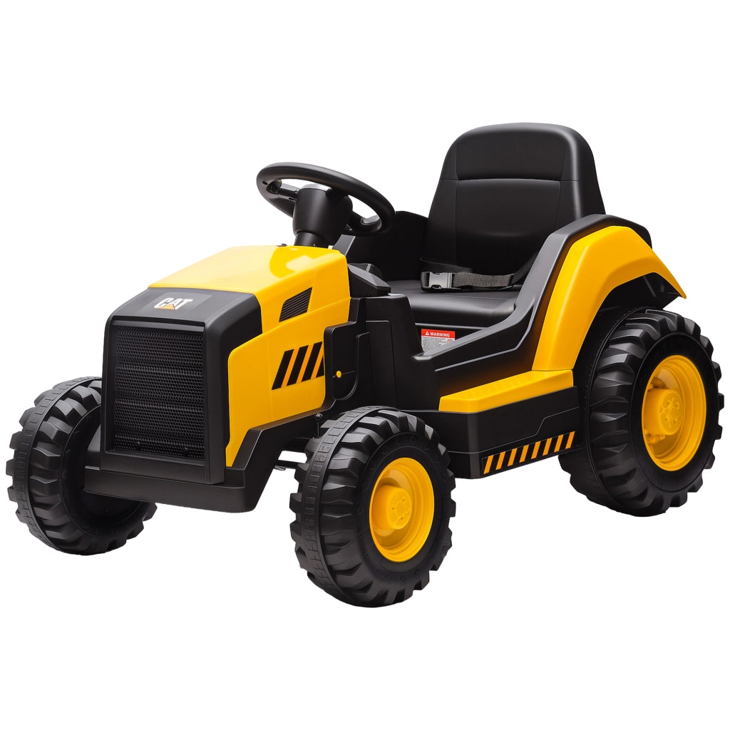 Macchina Elettrica per Bambini 3-6 Anni Marchio Ufficiale CAT 12V. Guida Manuale e con Telecomando. Giallo