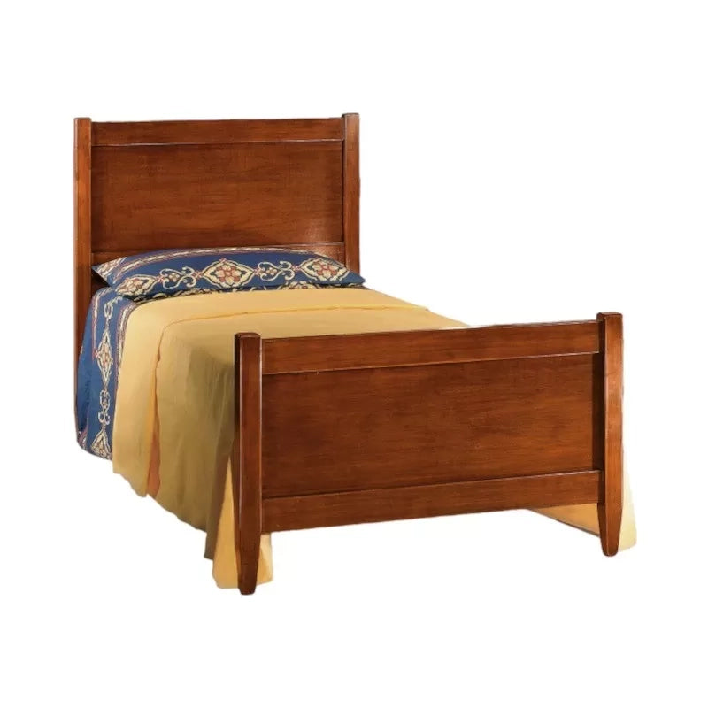 Letto 1 piazza e mezza legno arte povera tinta noce 131x210x108 - Mobili 2G