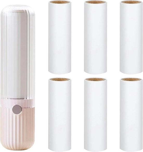 Rollatore di peli per abbigliamento – Rotolo di lana riutilizzabile con 6 mini anelli – Rimuovitore di peli di animale per abbigliamento, divano e tessuti