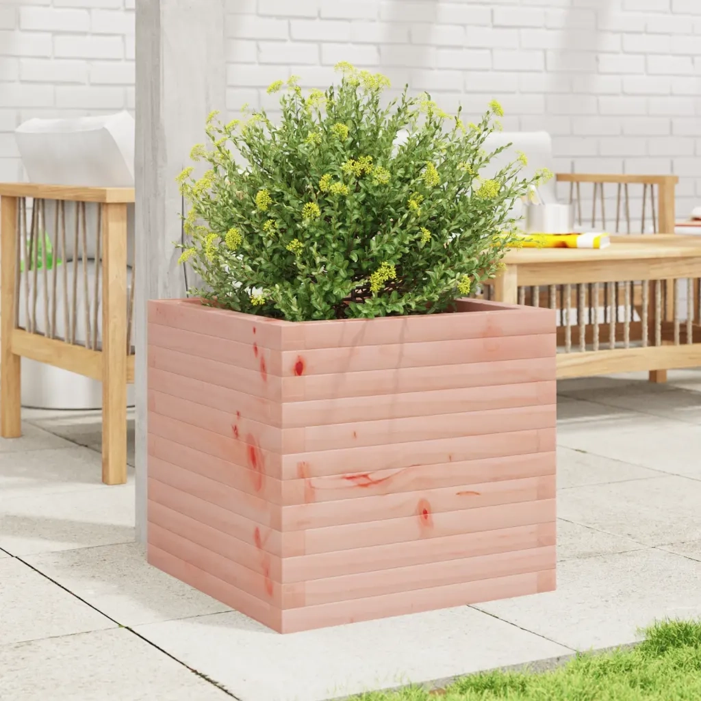 Fioriera | Cassetta per fiori | Vaso da Giardino 50x50x45,5 cm in Legno Massello di Douglas