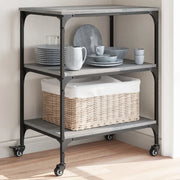 Carrello da Cucina-Scaffale per Cucina Grigio Sonoma 60x41x76 cm Legno Multistrato