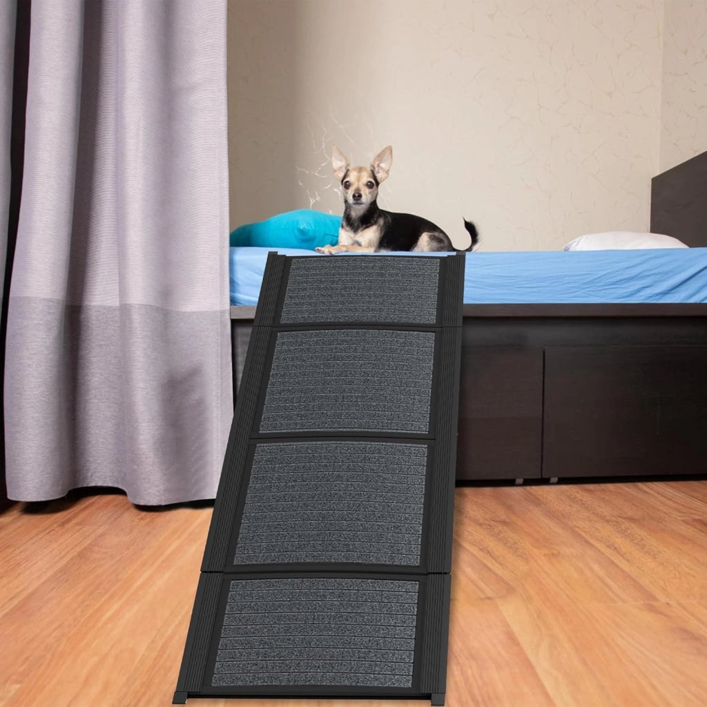 Rampa per cani pieghevole per auto, con superficie del tappeto, rampa per animali domestici, rampa per cani, antiscivolo, fino a 110 kg, rampa per cani per auto, camion, SUV