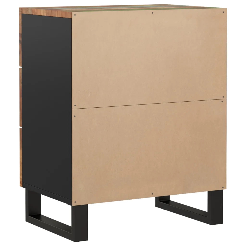 Comodino 50x33x62cm Legno Massello Recupero e Legno Multistrato 350662