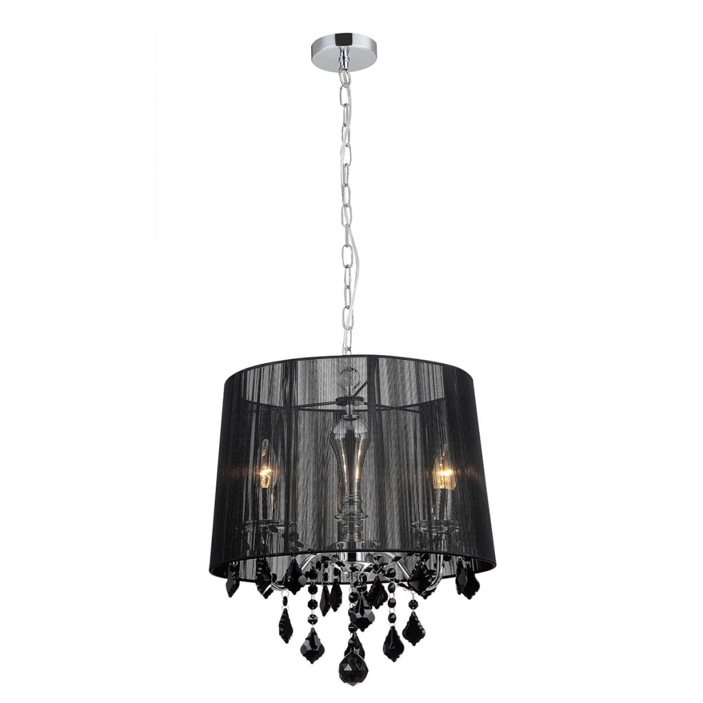 Lampadario Italux Cornelia cristallo cromo/nero 3xE14