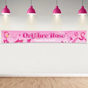 Banniera da Decorazione 270x40 cm - Decorazione - Bandiera - Attività Educativa - Sensibilizzazione - Rosa - Ottobre