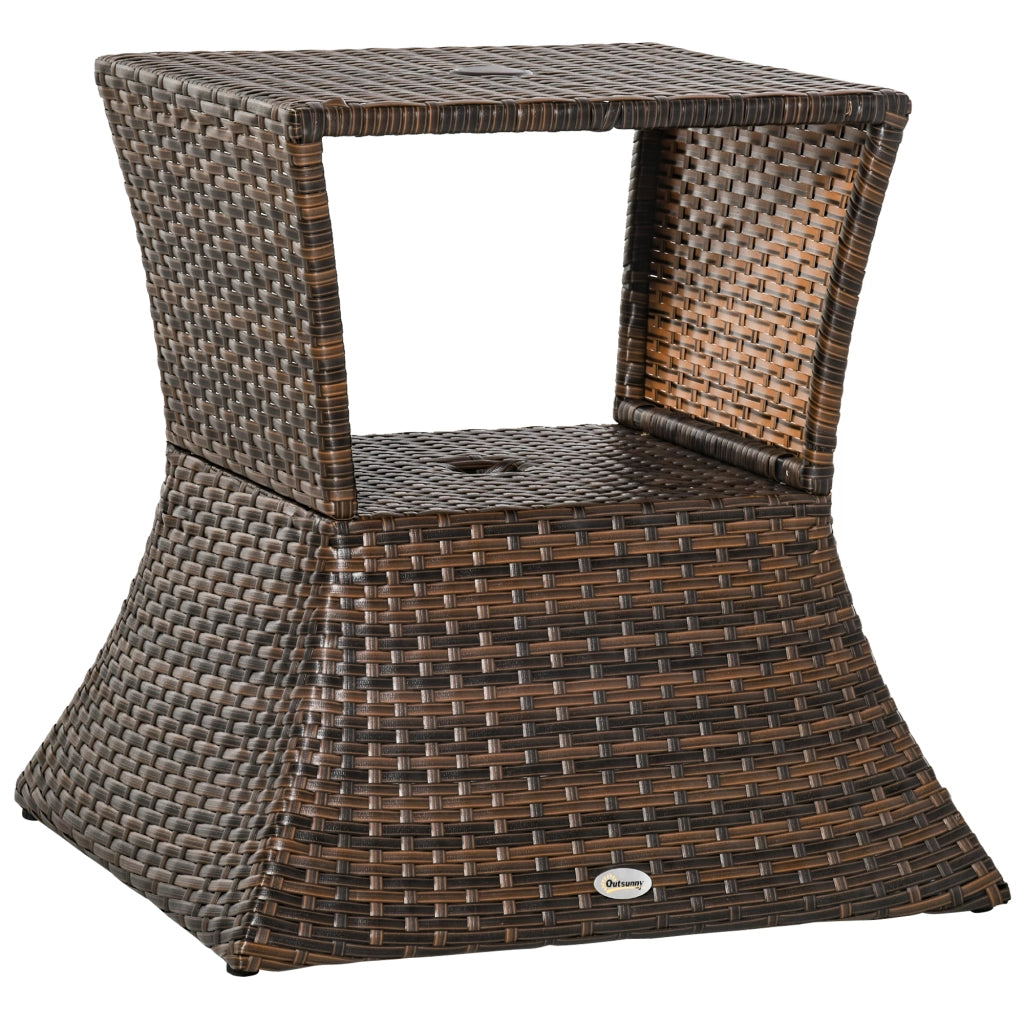 Tavolino da giardino ¨C zephmum ¨C Polyrattan marrone 54x54x55 cm