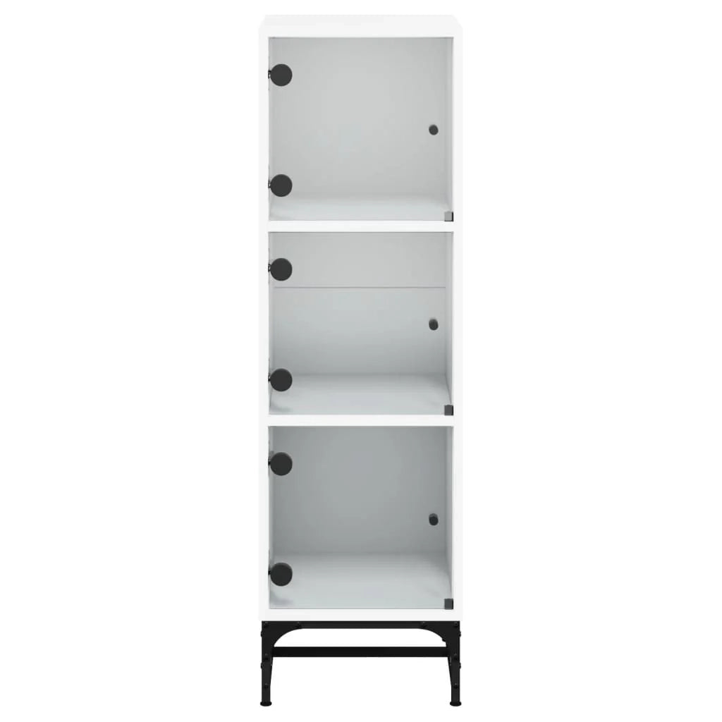 Buffet credenza cassettiera mobiletto mobile contenitore organizer per cucina soggiorno salotto con ante in vetro 35 x 37 x 120 cm bianco 02_0030108