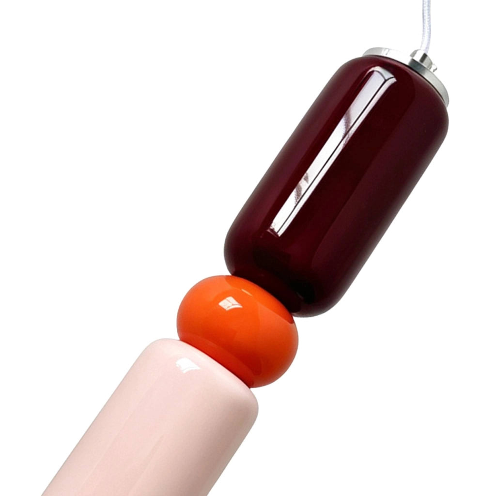 Sospensione interna in ceramica e vetro, ø8cm, bordeaux
