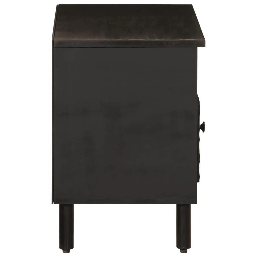 Mobile TV multimediale mensola TV credenza TV sala da pranzo soggiorno camera da letto 80 x 33 x 46 cm legno massello di mango nero 02_0026250
