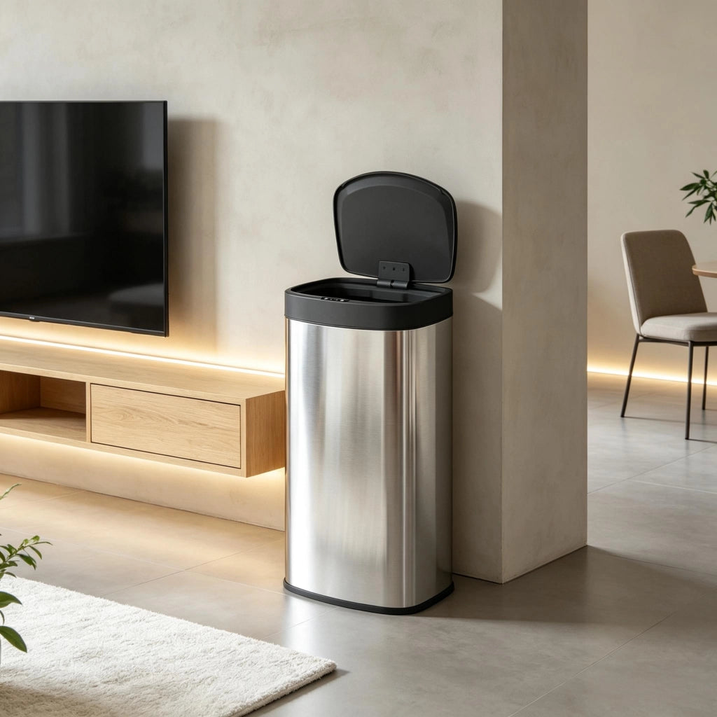 Pattumiera automatica da cucina in acciaio inox da 55 litri con coperchio a chiusura ammortizzata