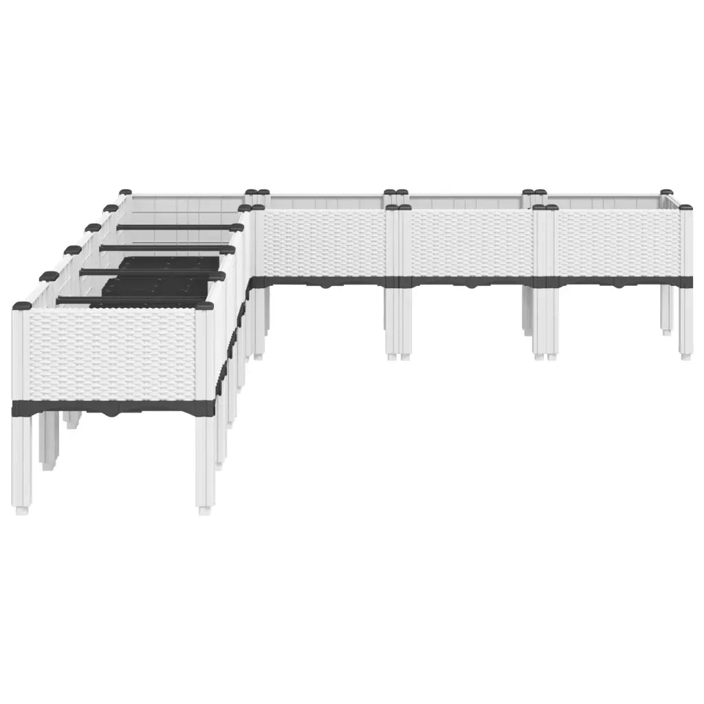 Fioriera da Giardino con Gambe Bianca 200x160x42 cm in PP 367914