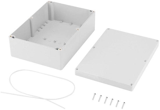 Cassetta elettrica in plastica impermeabile per distribuzione elettronica all'aperto, cassa di distribuzione per costruzione esterna, scatola rettangolare 103 x 73 x 37.