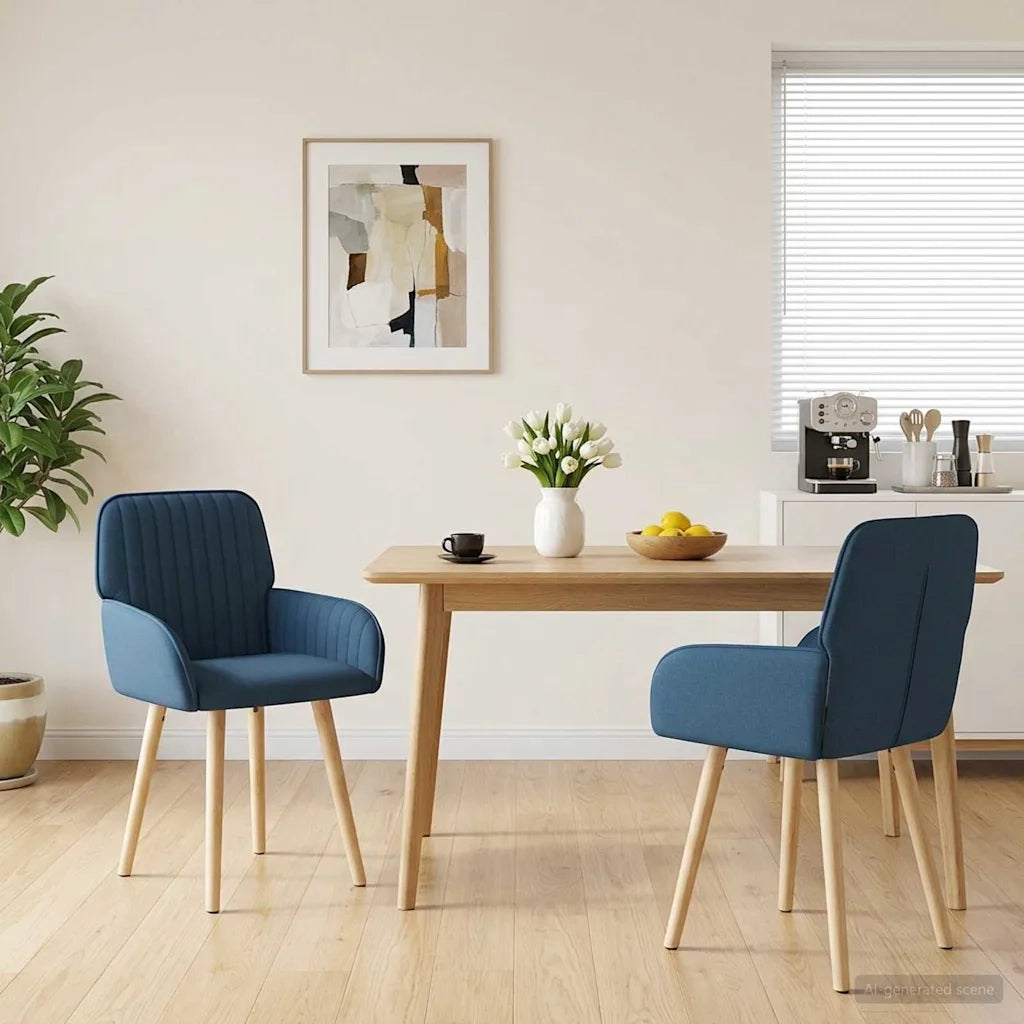 Sedie da pranzo 2 pcs Tessuto Blu 56,5 x 50 x 87,5 cm 42034292