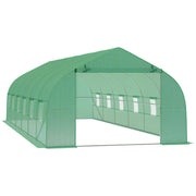 Serra da giardino a tunnel ¨C zephmum ¨C 8x3x2 m verde con 12 finestre e porta a rullo