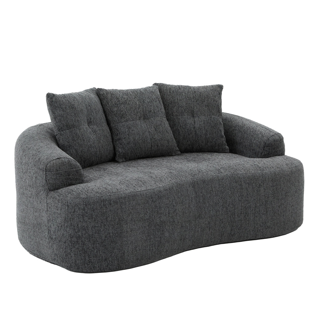 Divano 2 Posti con Cuscini in Chenille ¨C Xylo ¨C Grigio
