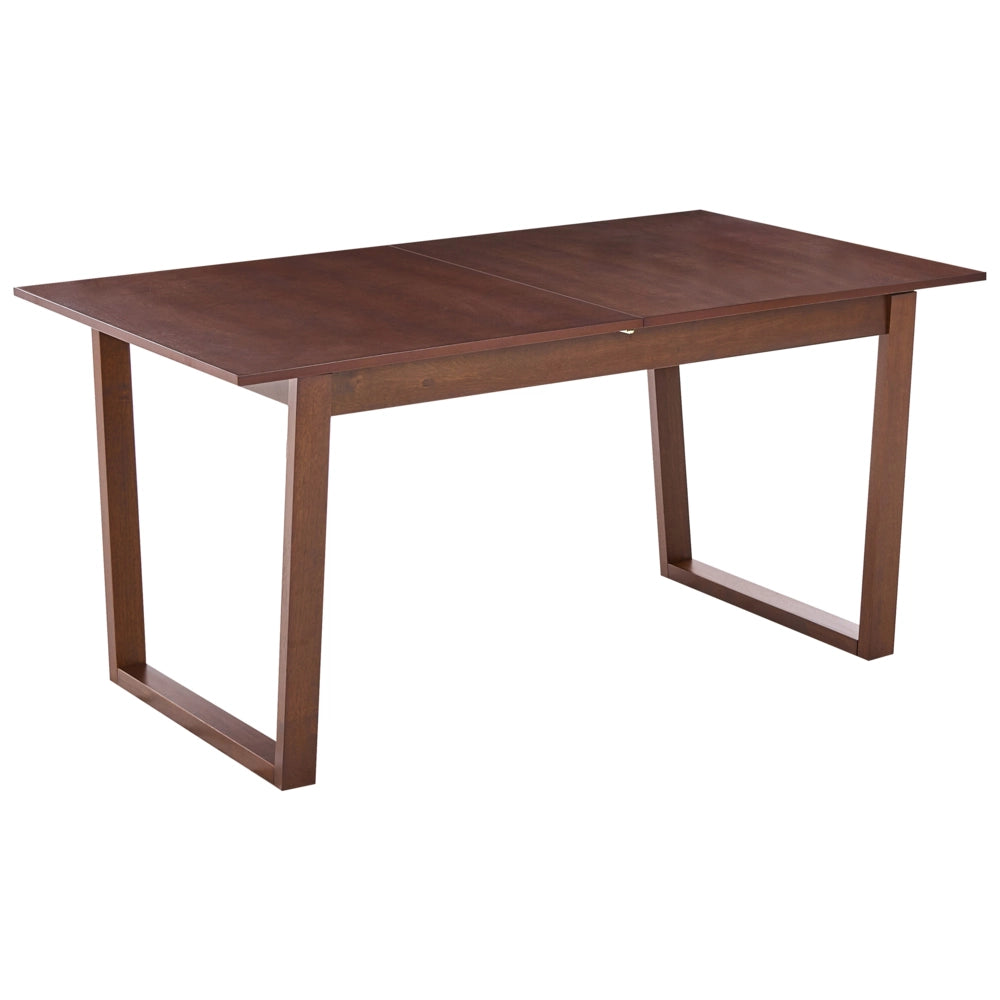 Tavolo da pranzo allungabile impiallacciato in legno di frassino scuro MDF 160/200 x 95 cm Piano Design moderno Base a canale