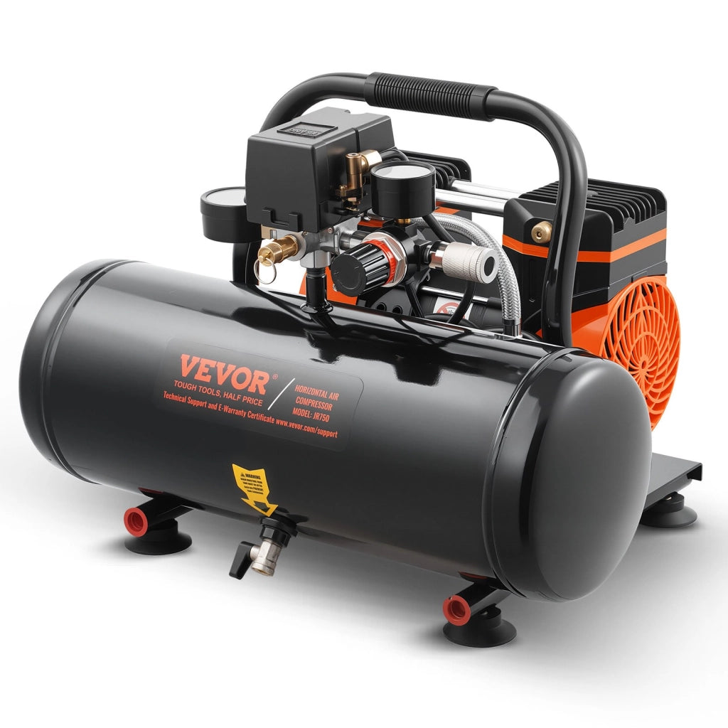 Compressore d'Aria Senza Olio JR880-2GAL Serbatoio Acciaio 8L 860W 8 Bar Portatile Silenzioso per Officina e Fai da Te