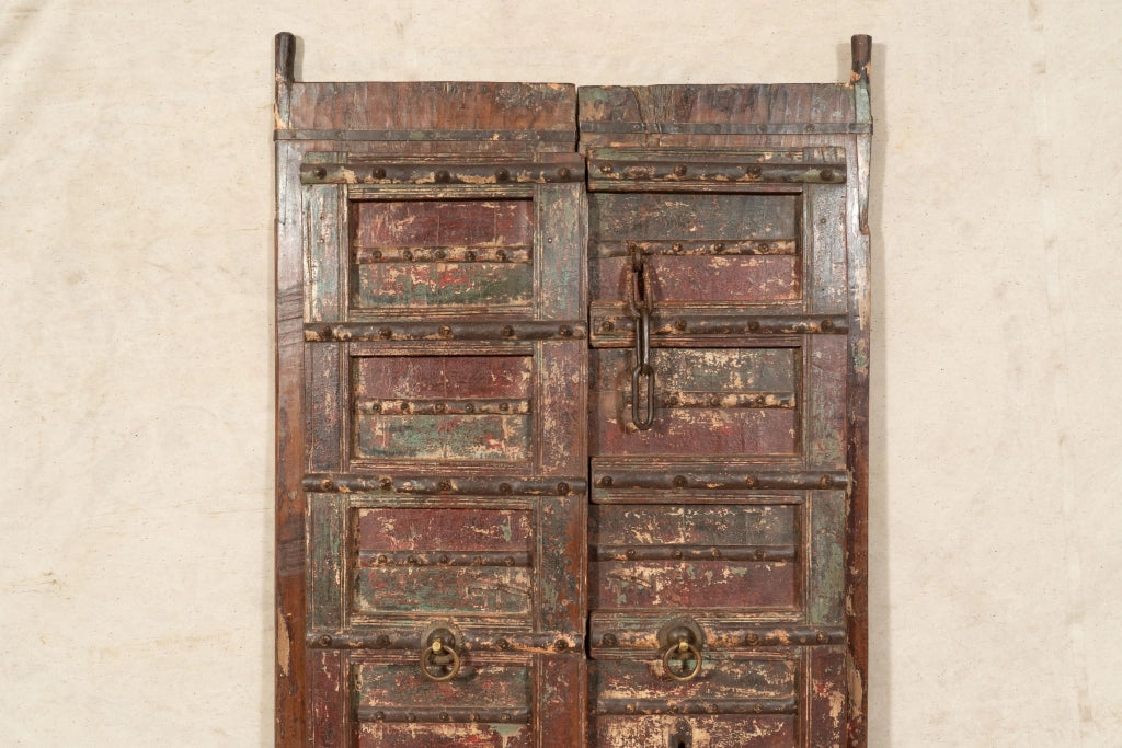 Biscottini Porta portone in legno massello e ferro da interno o da esterno vecchia e antica medievale scorrevole