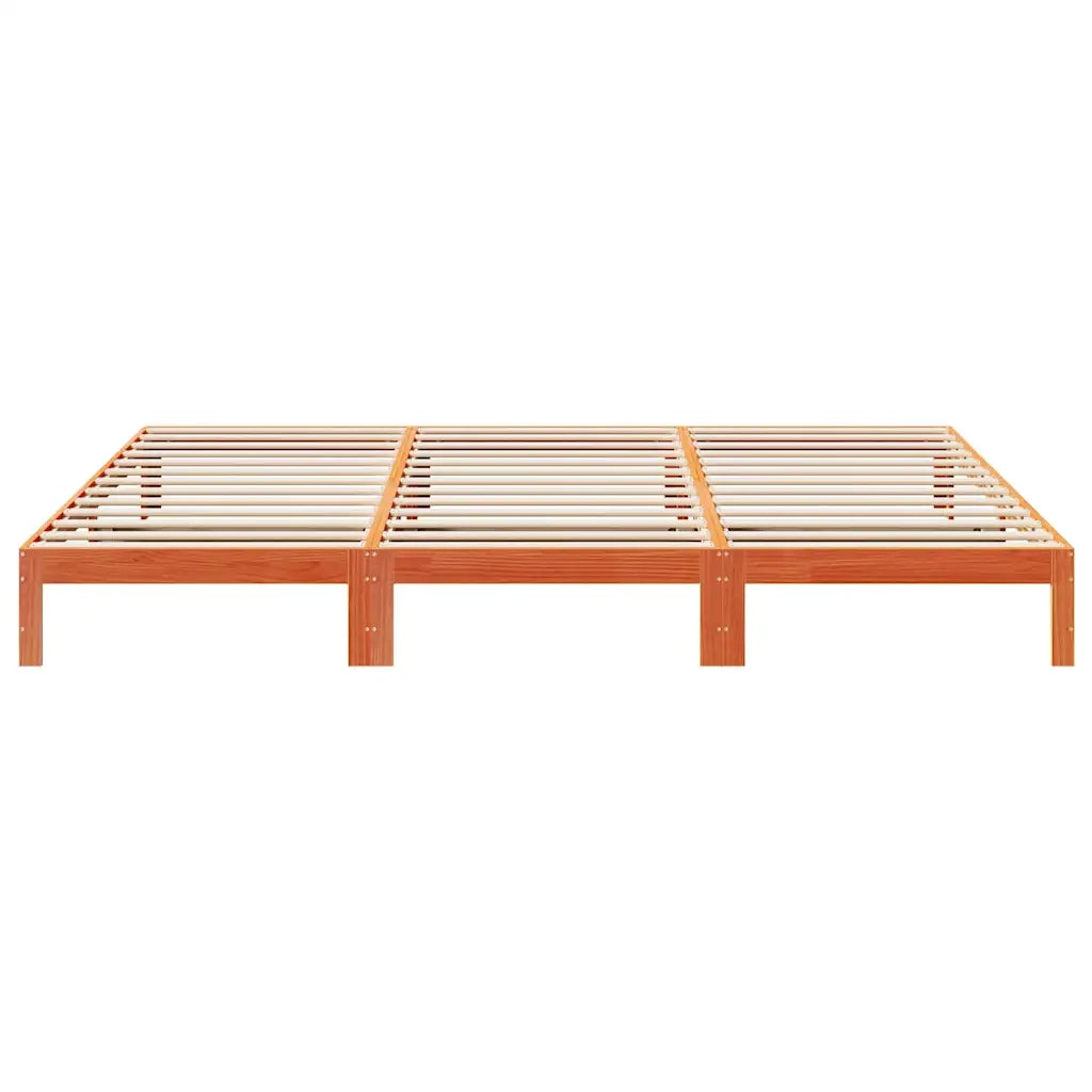 Letto matrimoniale | Letto per adulti | Giroletto Familiare senza Materasso Marrone Cera 240x200 cm