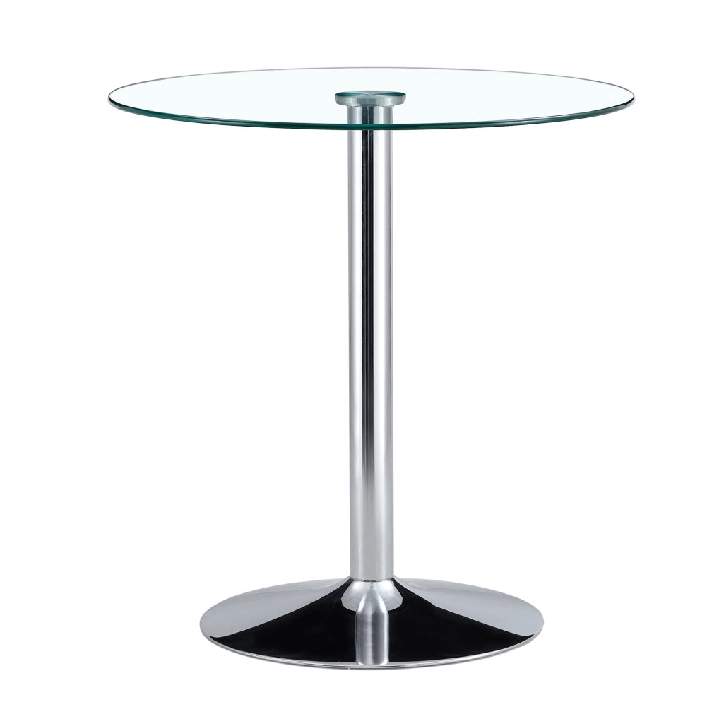 Set bar con tavolo in vetro Ø89 cm e 2 sgabelli