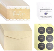 Set di Cartoline 30 pezzi - Buste 30 pezzi - Etichette 30 pezzi - Cartoline di Buona Fortuna 5 pezzi - Carta Kraft - Ambientalmente Sostenibile - Set di Cartoline