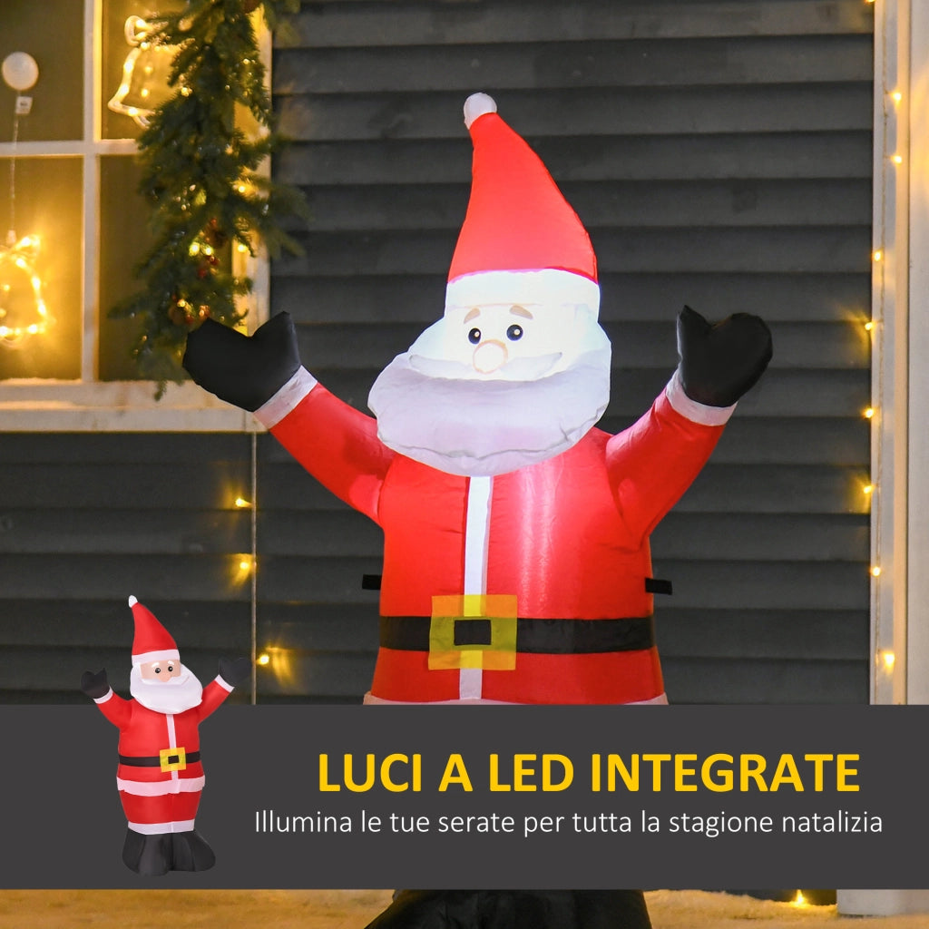 EasyComfort Babbo Natale Gonfiabile Luminoso Luci LED Decorazione Natalizia Altezza 1.2m