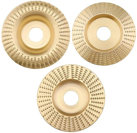Set di 3 Strumenti per Lavorazione del Legno - Incluso Disco abrasivo e Piastra di abrasione - Ideale per Spogliazione e Liscio