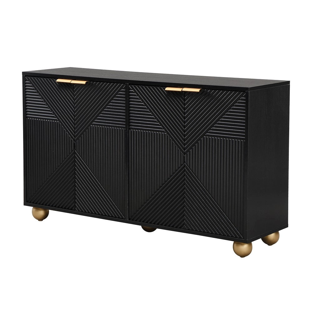 Credenza con Ante e Ripiani ¨C Xylo ¨C Legno, Metallo, Gambe Sferiche