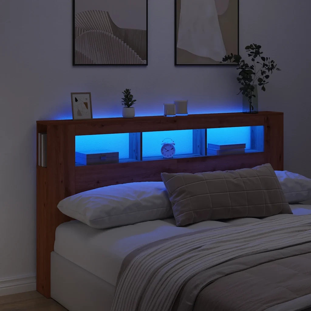 Testiera LED Rovere Artigianale 180x18,5x103,5 cm Multistrato 857691