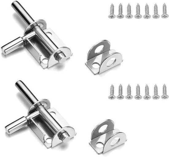 Grendele per porte 2 pezzi in acciaio inossidabile piccola gheriglio 65 mm gheriglio a vite con viti chiusura a scorrimento per giardini camere mobili (inclusi viti)