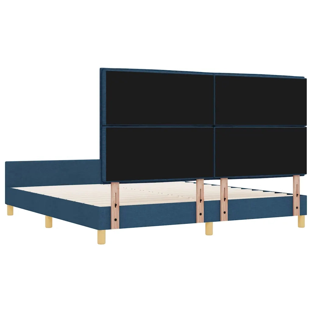 Letto matrimoniale | Letto per adulti | Struttura del letto con testiera Blu 180 x 200 cm Tessuto