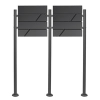 Set di cassette postali 2 pezzi V14 antracite, cassetta della posta a muro con serratura, portarotolo di giornale, supporto, in acciaio verniciato a polvere