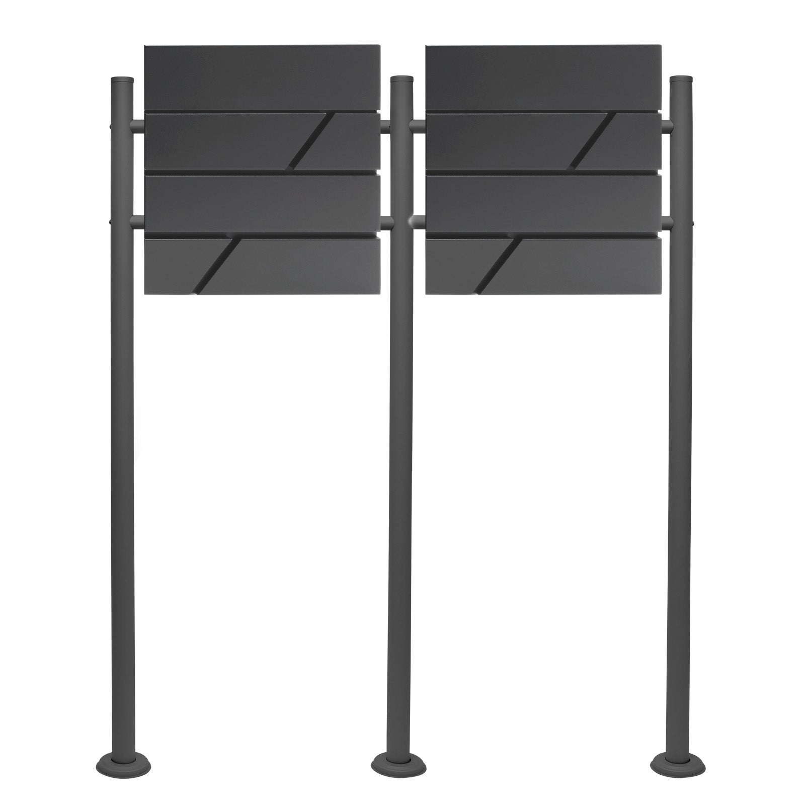 Set di cassette postali 2 pezzi V14 antracite, cassetta della posta a muro con serratura, portarotolo di giornale, supporto, in acciaio verniciato a polvere