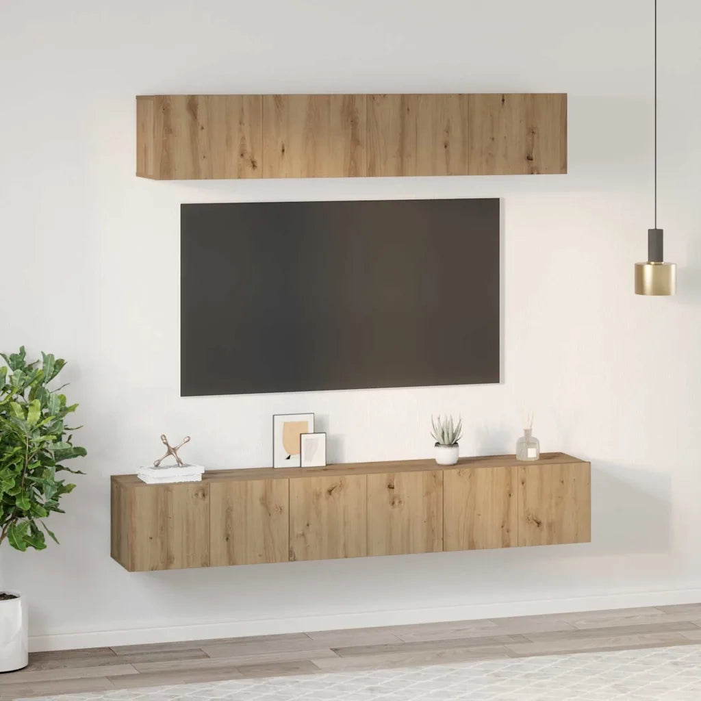 Set mobile TV 5 pcs Rovere artigianale Legno multistrato 3393407