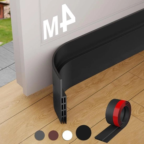 Kit di chiusura per porte 4 pezzi - adesivo autoattacco - impermeabile e resistente all'usura - 5cm x 400cm Nero.