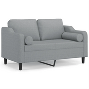 Divano | Divano da soggiorno | Sofa a 2 Posti con Cuscini Grigio Chiaro 120 cm in Tessuto