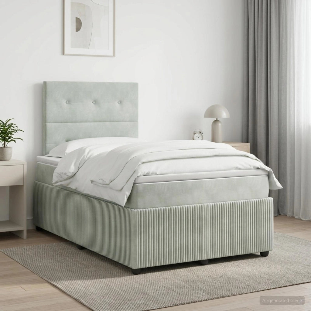 Letto box spring con materasso Grigio Chiaro 120 x 190 cm 3454565