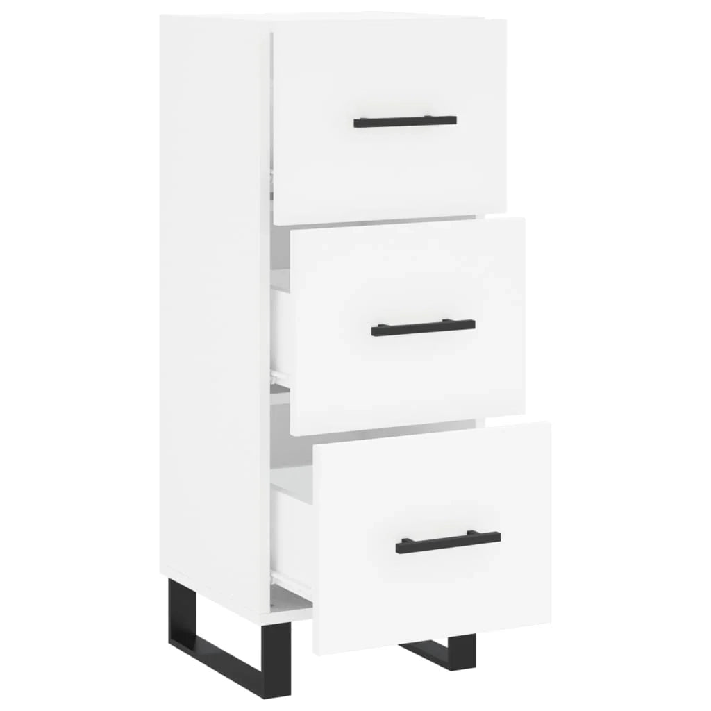 Buffet credenza cassettiera mobiletto mobile contenitore organizer per cucina soggiorno salotto 34,5 x 34 x 90 cm legno ingegnerizzato bianco 02_0030278