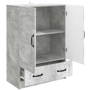 Credenza | Madia | Buffet da pranzo | Armadio da pranzo Grigio Cemento 66 x 34,5 x 92 cm Legno ingegnerizzato
