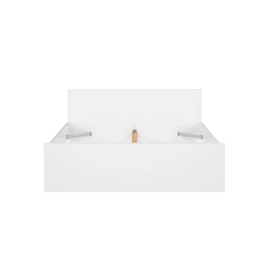 Letto matrimoniale Kaitak, Sommier per camera da letto, Giroletto per stanza, Struttura porta materasso, 207x166 h80 cm, Bianco lucido